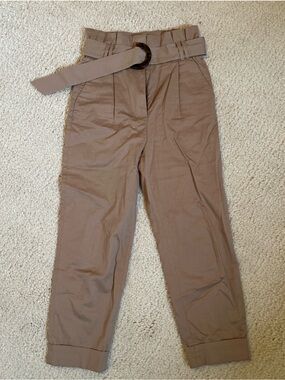 & Other Stories Taupe Paperbag Waist Chinos with Belt